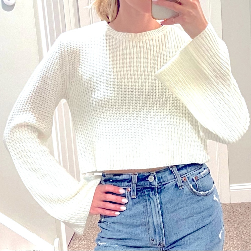 Princess Polly Cropped Wide-sleeve Sweater
